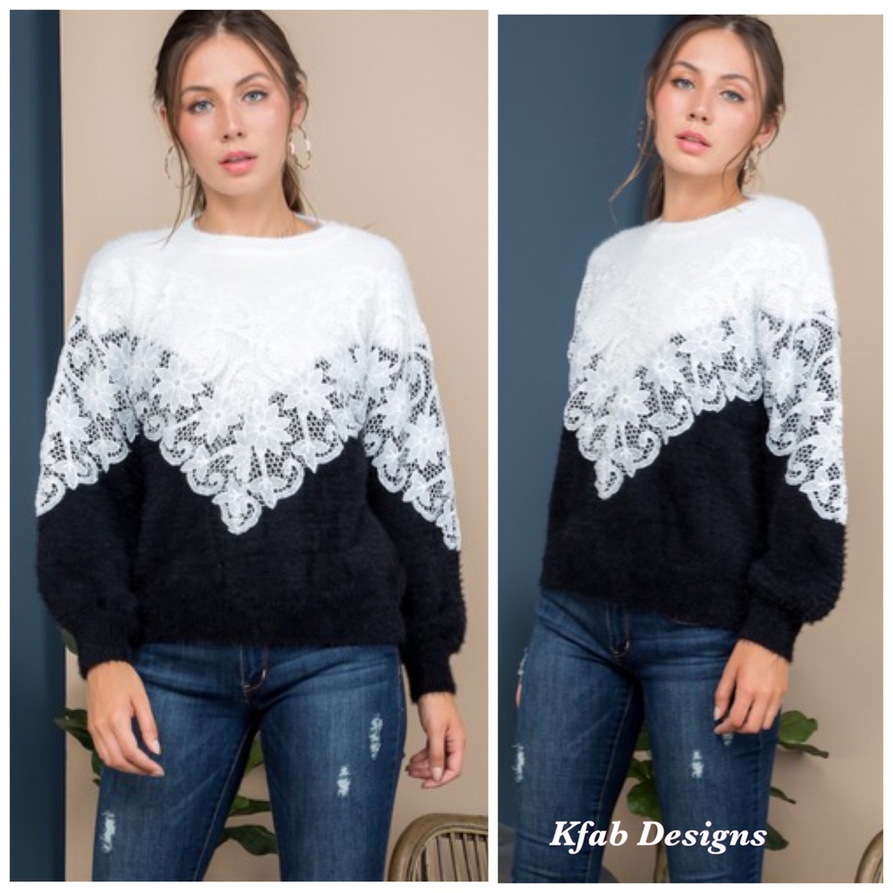 ❤️LAST! Drop Shoulder Soft Lace Detail Sweater! - Picture 3 of 7